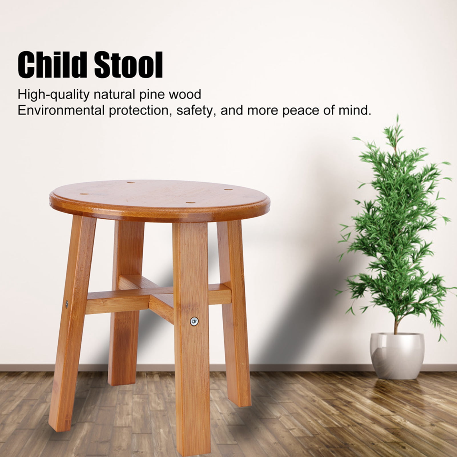 Small bamboo stool, wooden stool, small bench, bathroom stool