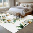 thumbnail image 5 of Spring White Daisy Wreath Area&nbsp;Rug 6x9ft Pastoral Watercolor Floral Leaf Non-Slip&nbsp;Washable Square&nbsp;Rugs Soft Felt Indoor Floor Mat for Bedroom Kitchen Living Room Bathroom, 5 of 9
