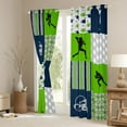 thumbnail image 3 of Feelyou American Rugby Curtains Pack of 2 (42x84 Each) for Kids, Green Blue Buffalo Geometric Curtains Blackout, Sport Player Bedroom Curtains, Curtains and Drapes Home Decor, 3 of 6