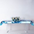 thumbnail image 2 of BalsaCircle 40" x 90" Turquoise Metallic Rectangular Disposable Plastic Tablecloth Tables, 2 of 7