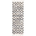 thumbnail image 1 of Unique Loom Hygge Shag Geometric Plush & Cozy Rug 2' 2 x 6' Runner Gray/Ivory, 1 of 1