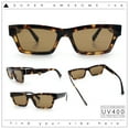 thumbnail image 2 of Hipster Dad Fashion Narrow Rectangle Thick Plastic Horn Rim Sunglasses Tortoise - Brown, 2 of 6