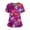 Light Purple #015, variant on Womens Valentine Day Scrubs V Neck Medical Love Heart Print Nursing Uniforms Short Sleeve Cute Plus Size Scrub Tops with Pockets Purple XL