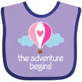 thumbnail image 3 of Inktastic The Adventure Begins Hot Air Balloon Girls Girls Baby Bib, 3 of 4