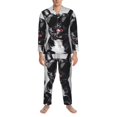 thumbnail image 3 of Fotbe Cool French Bulldog Wine Pijama de Hombre con Estampado de Manga Larga, Conjunto de 2 Piezas, Ropa de Dormir Suave y Cómoda con Bolsillos-Medium, 3 of 7