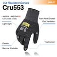 thumbnail image 2 of Guantes resistentes a cortes DEX FIT Cru553 negro y gris S (7), 3 pares, 2 of 7
