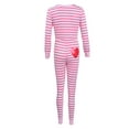 thumbnail image 5 of HYwys Women Sleepwear Romper Jumpsuit Stripe V-Neck Long Sleeve One Piece Bodysuit Lounge Pajamas Pink XL, 5 of 5