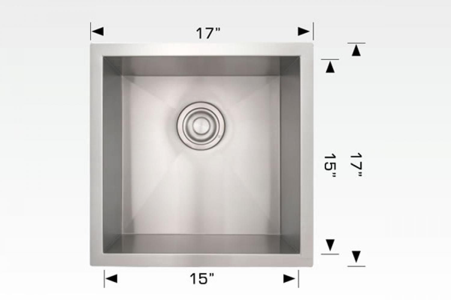 American Imaginations 17-in. W Stainless Steel Laundry Sink With 1 Bowl And 18 GaugeAI-34407