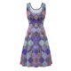 thumbnail image 4 of Vestido casual de verano para mujer, sin mangas, hasta la rodilla, plisado, cuello redondo, estampado Fridja hjkh2410, 4 of 5