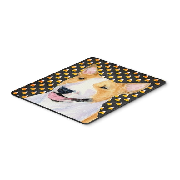 "Bull Terrier Candy Corn Halloween Portrait Mouse Pad Hot Pad or Trivet"