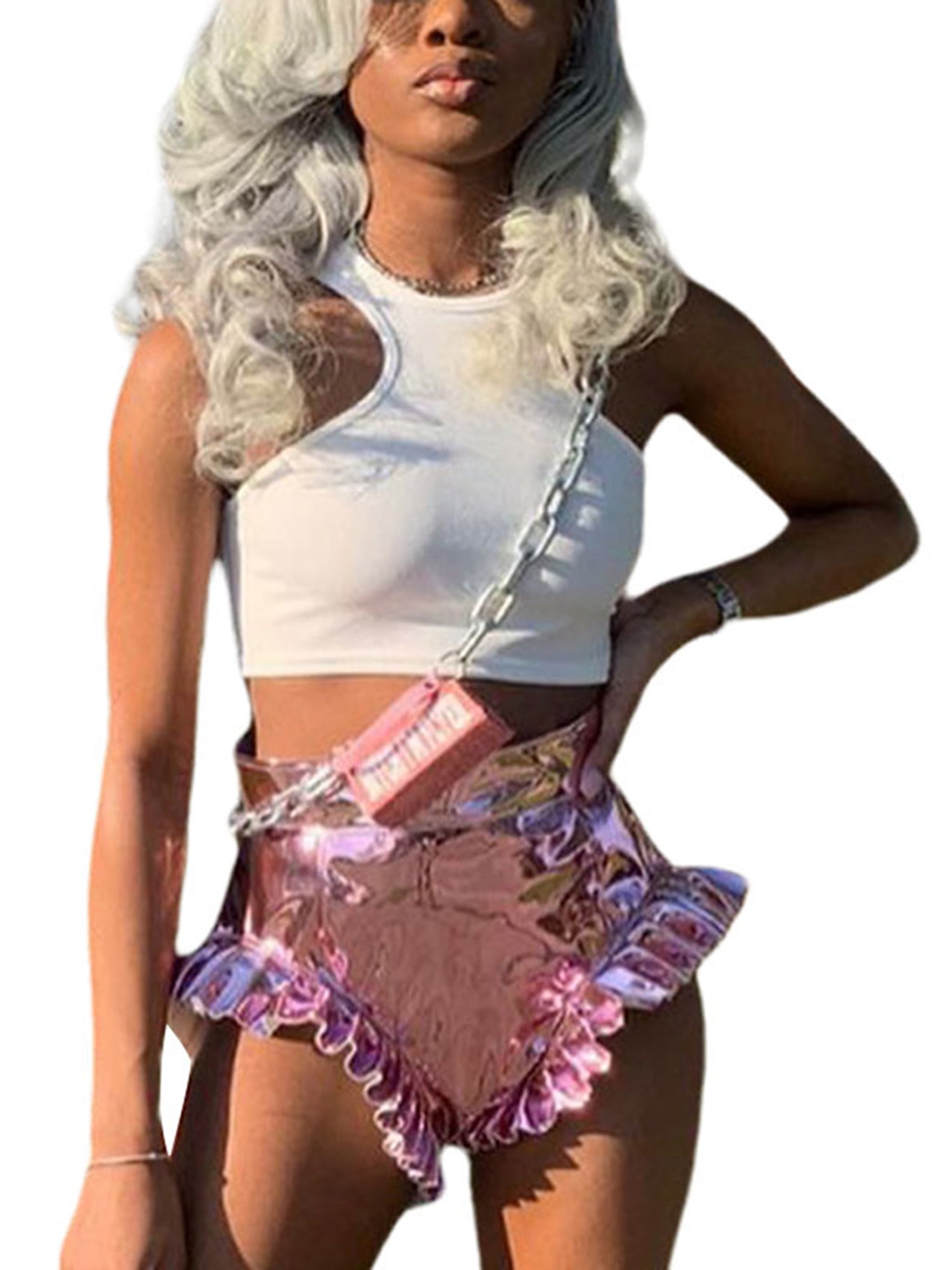 Pink Metallic Hot Pants