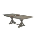 thumbnail image 2 of Rustic Gray Wood 7pc Dining Set with Beige Skirt Chairs and Bench, 2 of 4