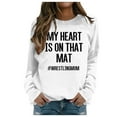 thumbnail image 1 of EHQJNJ Sweat-Shirt Jaune pour Femmes Mode Hiver Imprimé Festif de Noël Col Rond avec Poches Sweat-Shirts Graphiques Hiver, 1 of 4