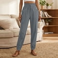 thumbnail image 3 of Tauxra Casual Jogger Pants for Women, Elastic Waist, Relaxed Fit, Side Pockets, Tapered Cuff, 3 of 6