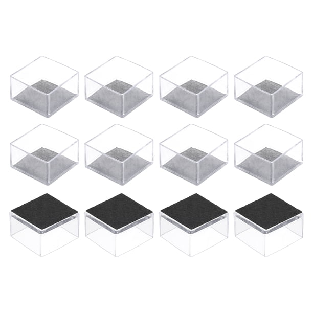 Protectores de piso para patas de silla Uxcell, tapas de cubierta para patas de silla de fieltro para pisos de madera de 1.5"x1.5" 12 piezas