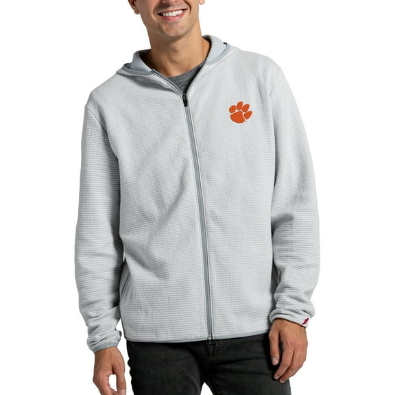 Men's League Collegiate Wear Gray Clemson Tigers Summit Full-Zip Hoodie