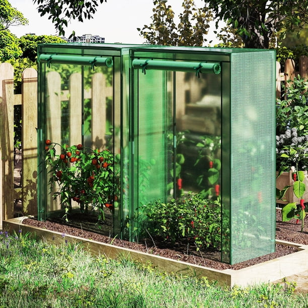 Costway 39” x 20” x 59” Portable Mini Greenhouse with Roll-Up