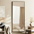 thumbnail image 4 of Lumora 65.3"x 24" Full Length Mirror Rectangular Floor Body Mirror with Stand, Black, 4 of 5