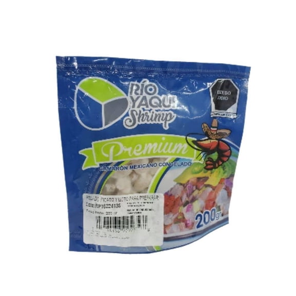 Camarón mexicano congelado Rio Yaqui Shrimp picado 200 g