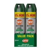 OFF! Sportsmen Insect Repellent 3 Deep Woods, Bug Spray, Mosquito Repellent Spray, 8 oz, 2 Ct