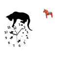 thumbnail image 1 of Reloj de pared con diseño de gato, figura decorativa para dormitorio, escritorio, estatua tradicional sueca, vidrio pintado a mano, de madera,, 1 of 8