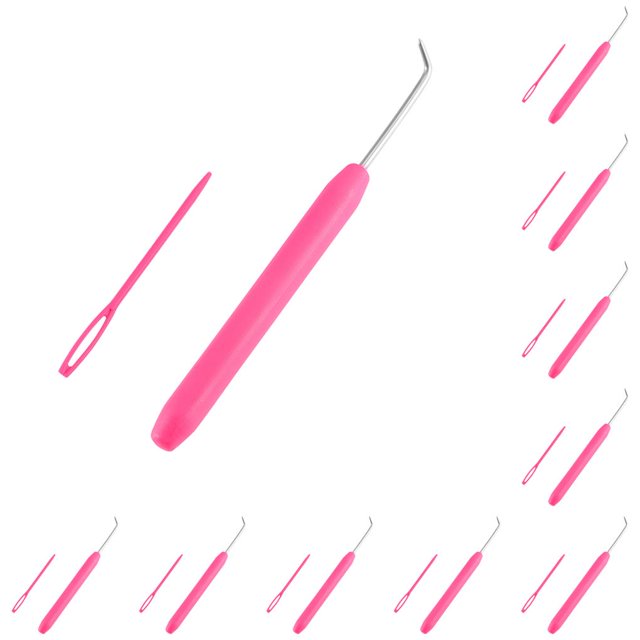 Toystoory 2PCS/Set Crochet Needle Sweater Knitting Braiding Random Handsewing Hook Manual Tool Sewing Weaving Pin Plastic Color 1 juego 10Conjunto