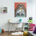 thumbnail image 2 of Stupell Industries Happy Brown Bear Mountain Range Landscape Belly Animals & Insects Painting Gallery Wrapped Canvas Print Wall Art, 36 x 48, 2 of 6