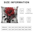 thumbnail image 5 of Creowell Red Rose Black and White Flowers Gothic Art Pillow Covers for Couch Sofa Indoor Outdoor Pillow Case Pillowcase 1PC 12x12in, 5 of 5