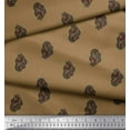 thumbnail image 2 of Soimoi Brown Poly Georgette Fabric Leaves & Floral Block Print Sewing Fabric Yard 52 Inch Wide, 2 of 4