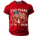 thumbnail image 2 of FASHOFT Mens 250th Anniversary USA Shirt for Men American Flag T-Shirt 4th of July Shirt 250 Years Birthday Patriotic Tops Red XL, 2 of 3