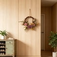 thumbnail image 2 of YingYouFu Artificial Floral Front Door Wreath, Natural Rattan Base Boho Style Hanging Wall Decorative Wreath, Decorative Wreath for Front Door, Wall, Porch, Living Room Home Decor, 2 of 6