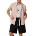 thumbnail image 5 of Bxsruta Men's Summer Casual Short Sleeve Button Front Shirt Lightweight Breathable Polyester Spandex, 5 of 7