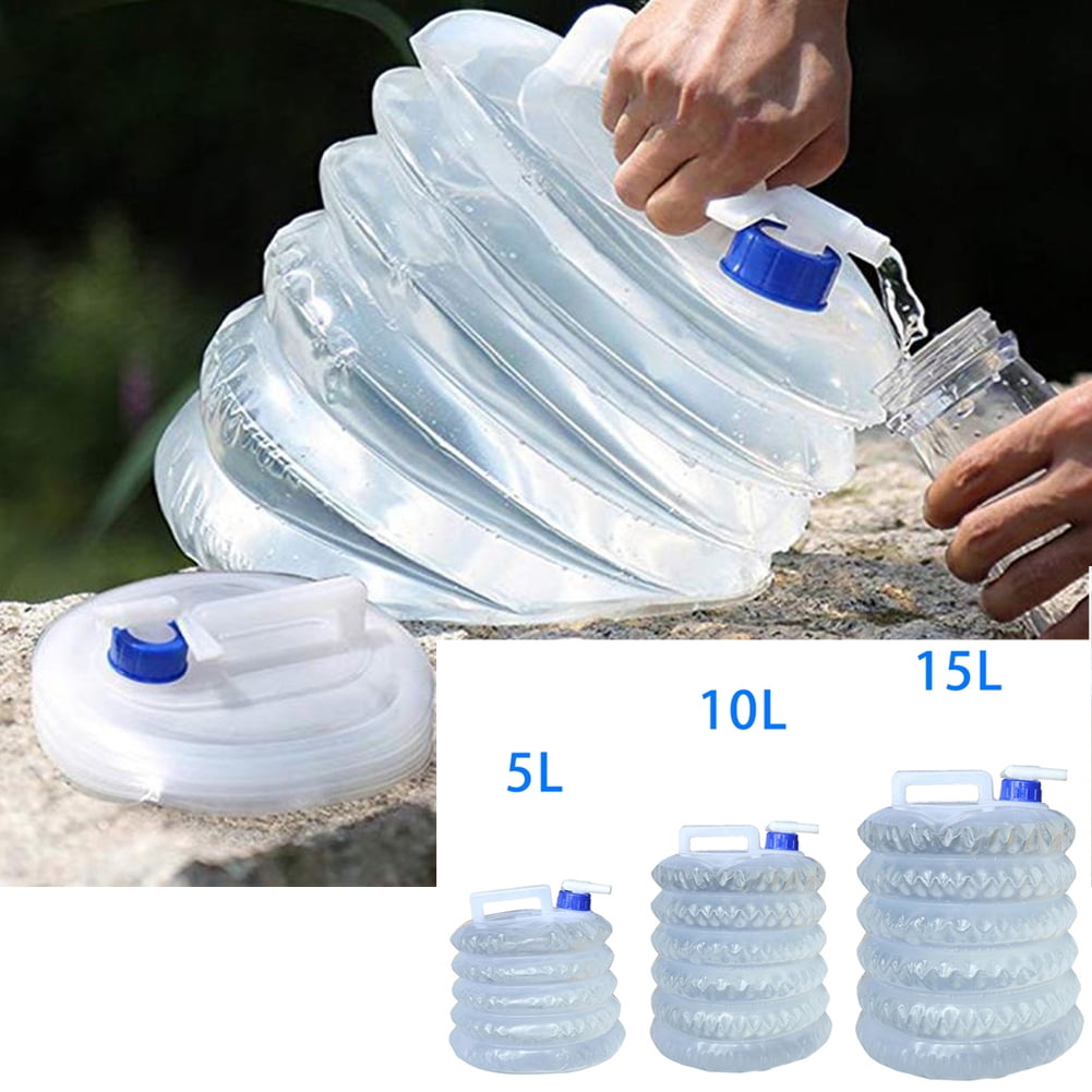 15L Collapsible Water Carrier Container Foldable Bucket Camping Outdoor With Tap 