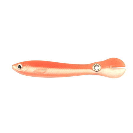 1 Pc Soft Plastic Swimbaits Artificial Fishing Lures for Bass Pike Weedless Bait Sunrise Glow Orange