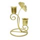 thumbnail image 1 of Portavelas de metal, candelabro cónico, candelabro de hoja de Ginkgo de doble cabeza para boda, candelabro nórdico elegante, Oro, 1 of 9