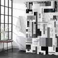 thumbnail image 4 of Black and White Shower Curtain, Modern Black Grey Geometric Pattern Bathroom Curtain for Bathtub Decor Waterproof Fabric Machine Washable with 12 Hooks, 4 of 6