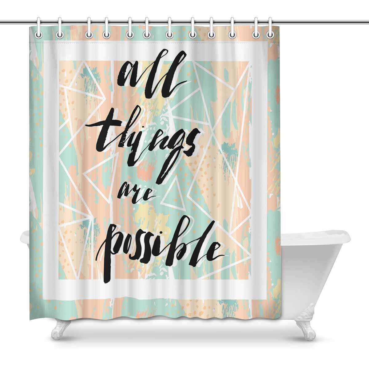MKHERT Christian Bible Verse All Things are Possible House Decor Shower