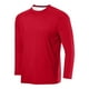 thumbnail image 1 of pstuiky camisas de manga larga para hombre, Camisa deportiva transpirable de manga larga raglán con cuello redondo para hombre, de color sólido camisetas de hombre l, 1 of 2