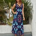 thumbnail image 2 of Vestido De Noche De Lujo Sin Mangas Para Mujer, Bohemian Pattern Vestido De Fiesta, 2 of 5