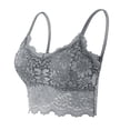 thumbnail image 1 of Monfince Women's Lace Spaghetti Strap Crop Cami Cute Knit Slim Fit O Neck Camisole Tank Tops, Gray, L, 1 of 6