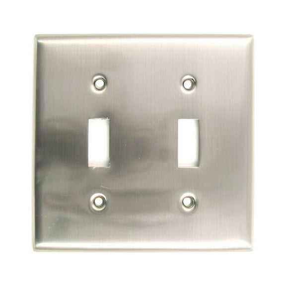 785SN Double Toggle Switch Plate Satin Nickel Finish