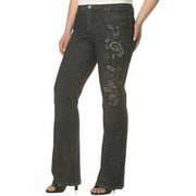 Metro7 - Women's Plus Embroidered Leg Jean