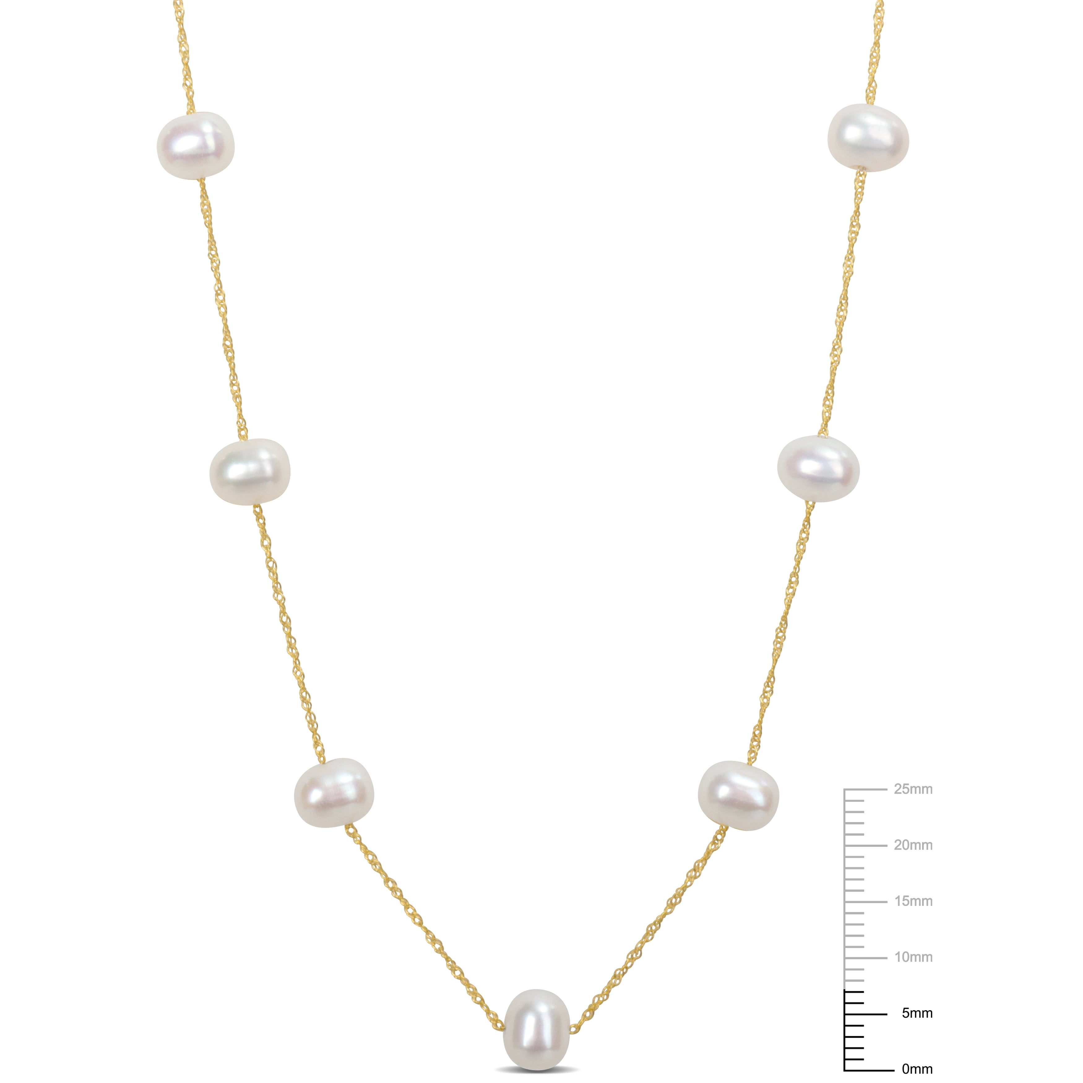 Everly Women's 5.5mm Freshwater Cultured Pearl 10k Yellow Gold Necklace -17"