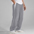 thumbnail image 2 of Stamzod Sweatpants for Men Fashion Strip Patchwork Elastic Waist Drawstring Track Pants Men Casual Loose Joggers for Men with Pocket Gray B S, 2 of 7
