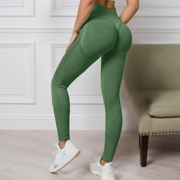 WILLBEST Pantalones de Yoga de Cintura Alta Sin Costuras para Mujer, Mallas de Entrenamiento Sin Transparencias, Antisentadillas, para Fitness, Correr, Ropa Deportiva, Mallas de Gimnasio Mediana