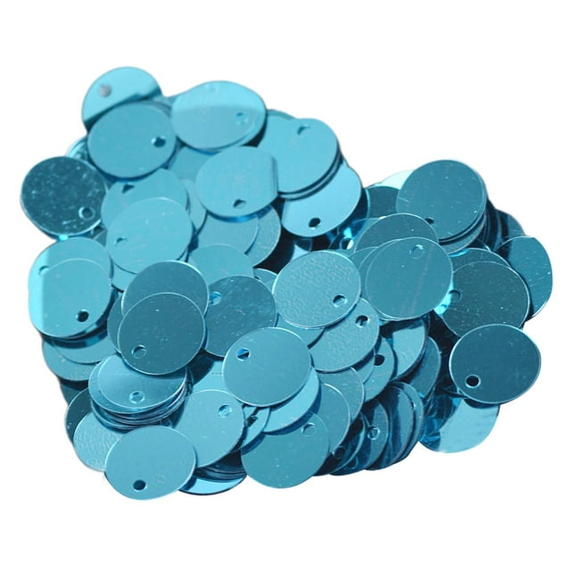 veasfak 300Pcs 10mm Plat Rond en Vrac Paillettes Applique Robe de Mariée Paillettes Bleu
