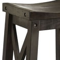 thumbnail image 4 of 31 Inches Saddle Seat Wooden Barstool, Brown - Saltoro Sherpi, 4 of 5