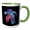 Green/White, variant on 3drose, Male Siamese Fighting Fish Betta Splendens Isolated on Black, 11oz Two-tone Green Mug