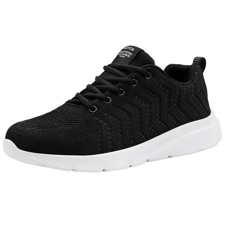 

nsendm Sneaker Shoes for Men Lace-up Comfortable Running Sports Breathable Men Casual Shoes Fresh Foam Mens Sneakers Black 10.5