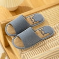 thumbnail image 2 of Kcodviy Couple Models Shoes Non Scuff Slippers Men Slip Flip Flops Flax Summer Slippers for Men Slippers indoor Bedroom Slippers Boot Slippers for Men for Mens, 2 of 4
